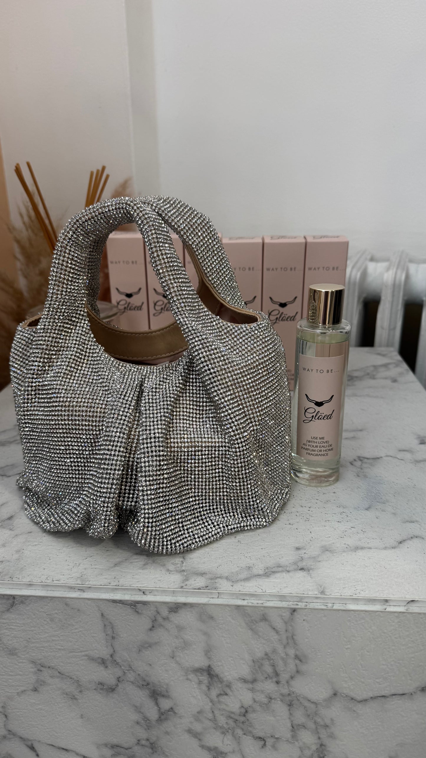 Borsa sydney argento con cristalli