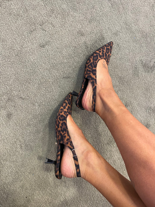 Slingback leopardate