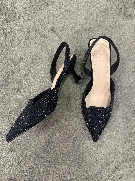 Slingback nera crystal