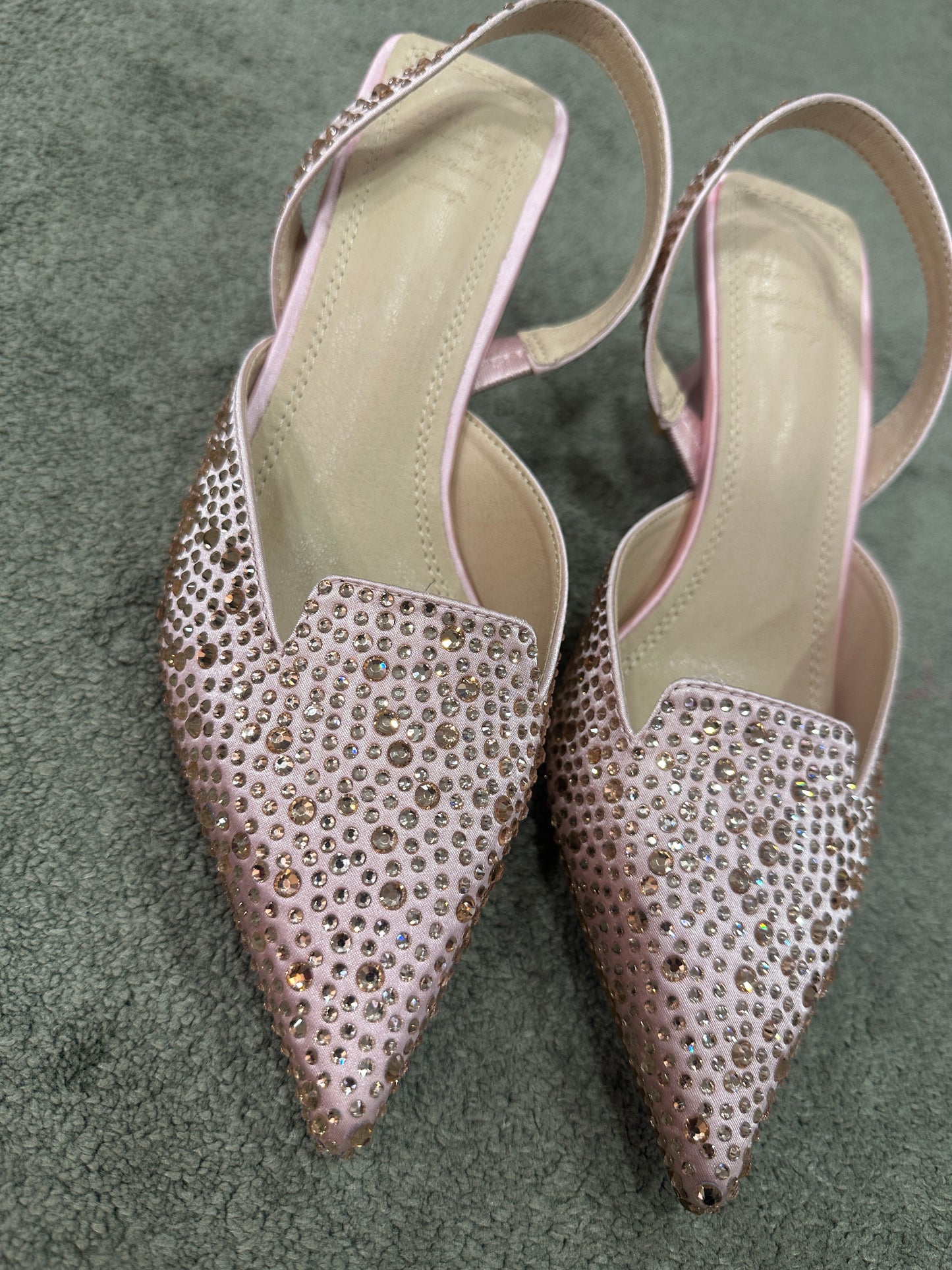 Slingback rosa cipria crystal