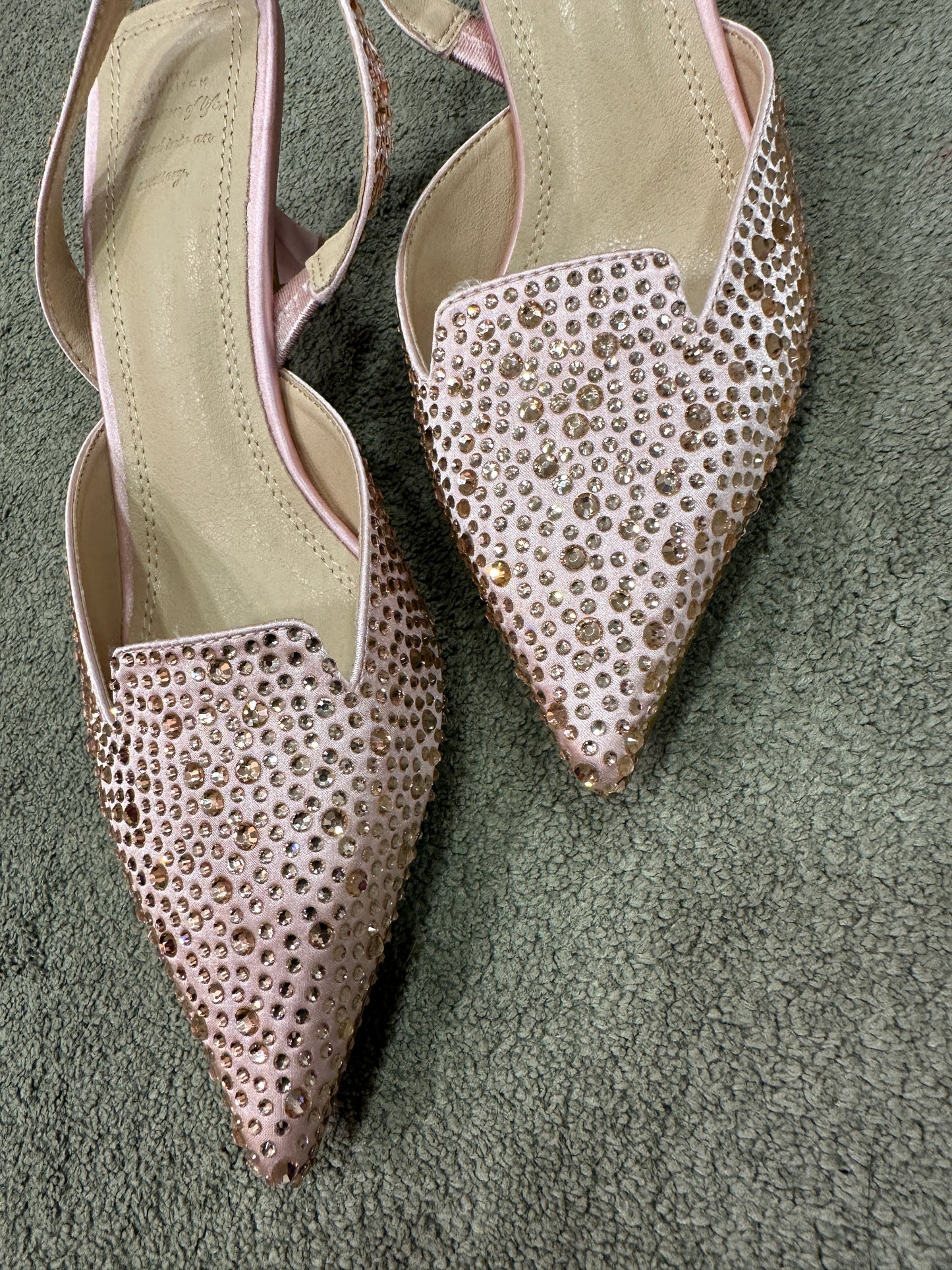 Slingback rosa cipria crystal