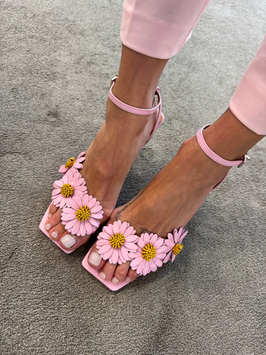 Sandalo margherite rosa