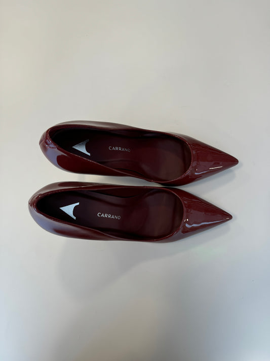 Décolleté in vernice rosso mattone
