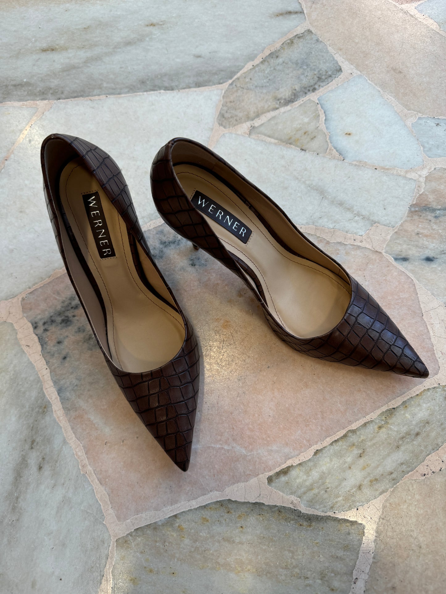 Décolleté crocco marrone cioccolato