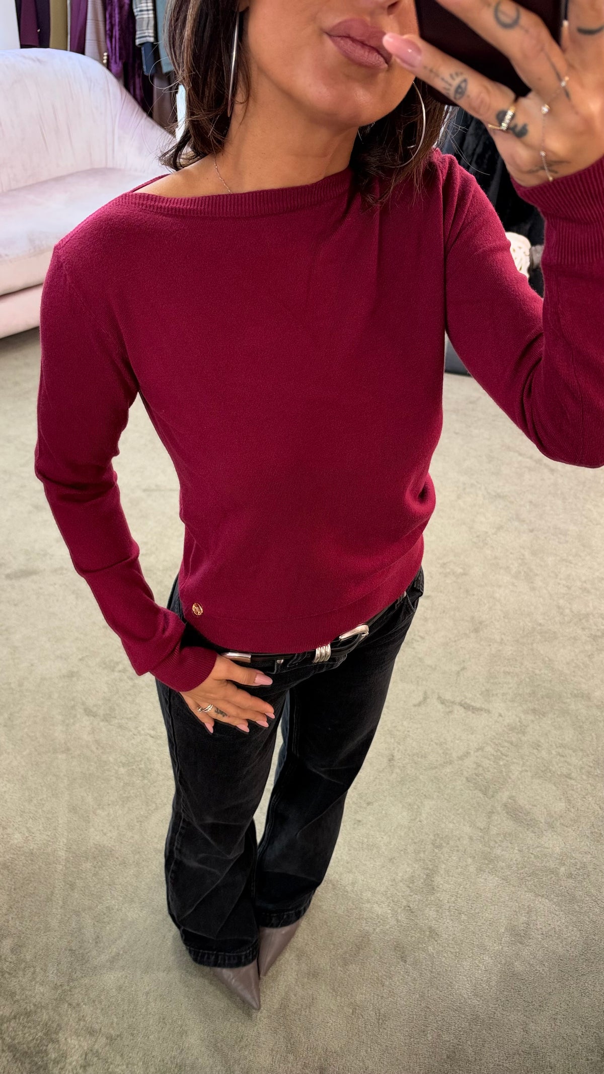 Maglione scollo a barchetta tk
