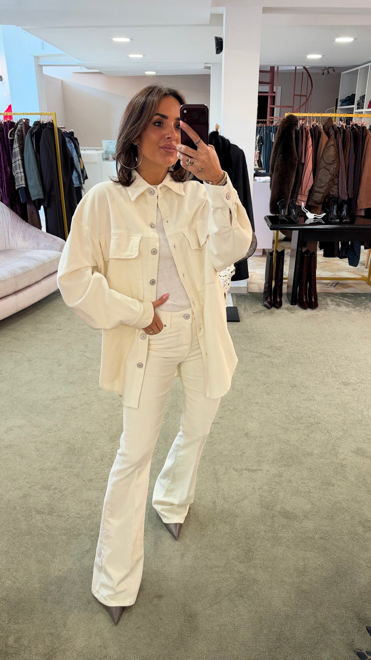 Pantaloni flare in velluto a costine fr