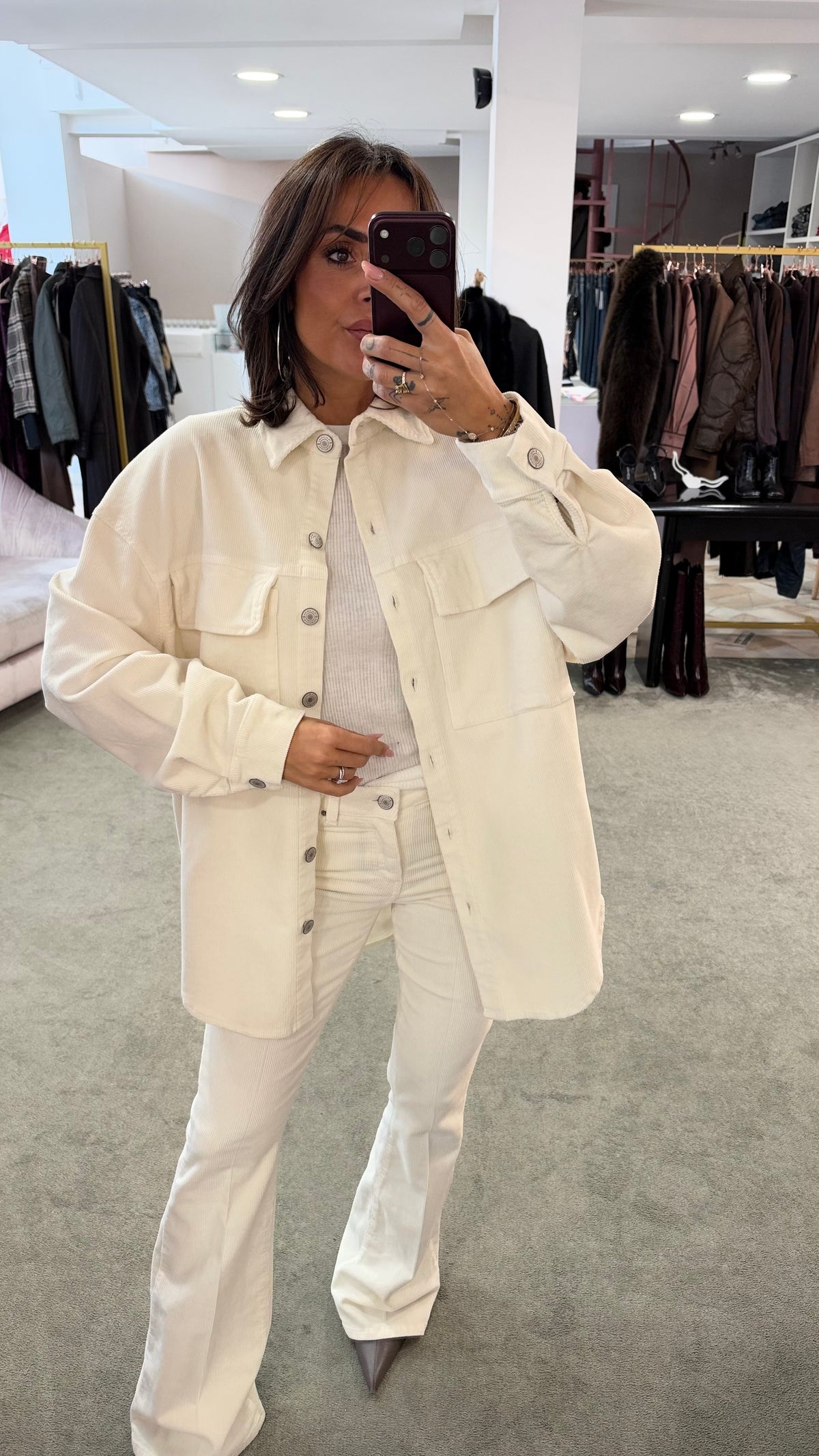 Pantaloni flare in velluto a costine fr