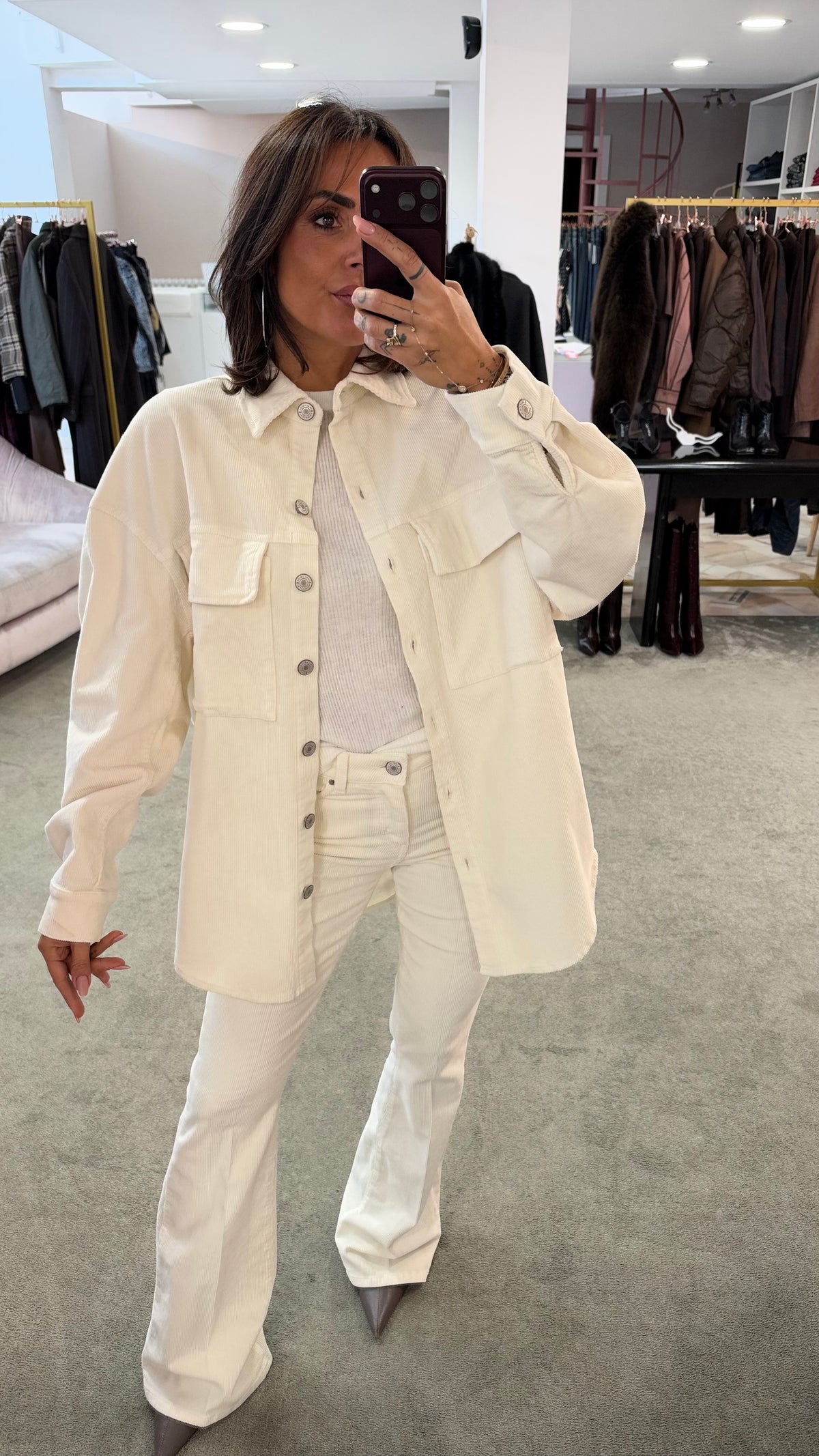 Pantaloni flare in velluto a costine fr