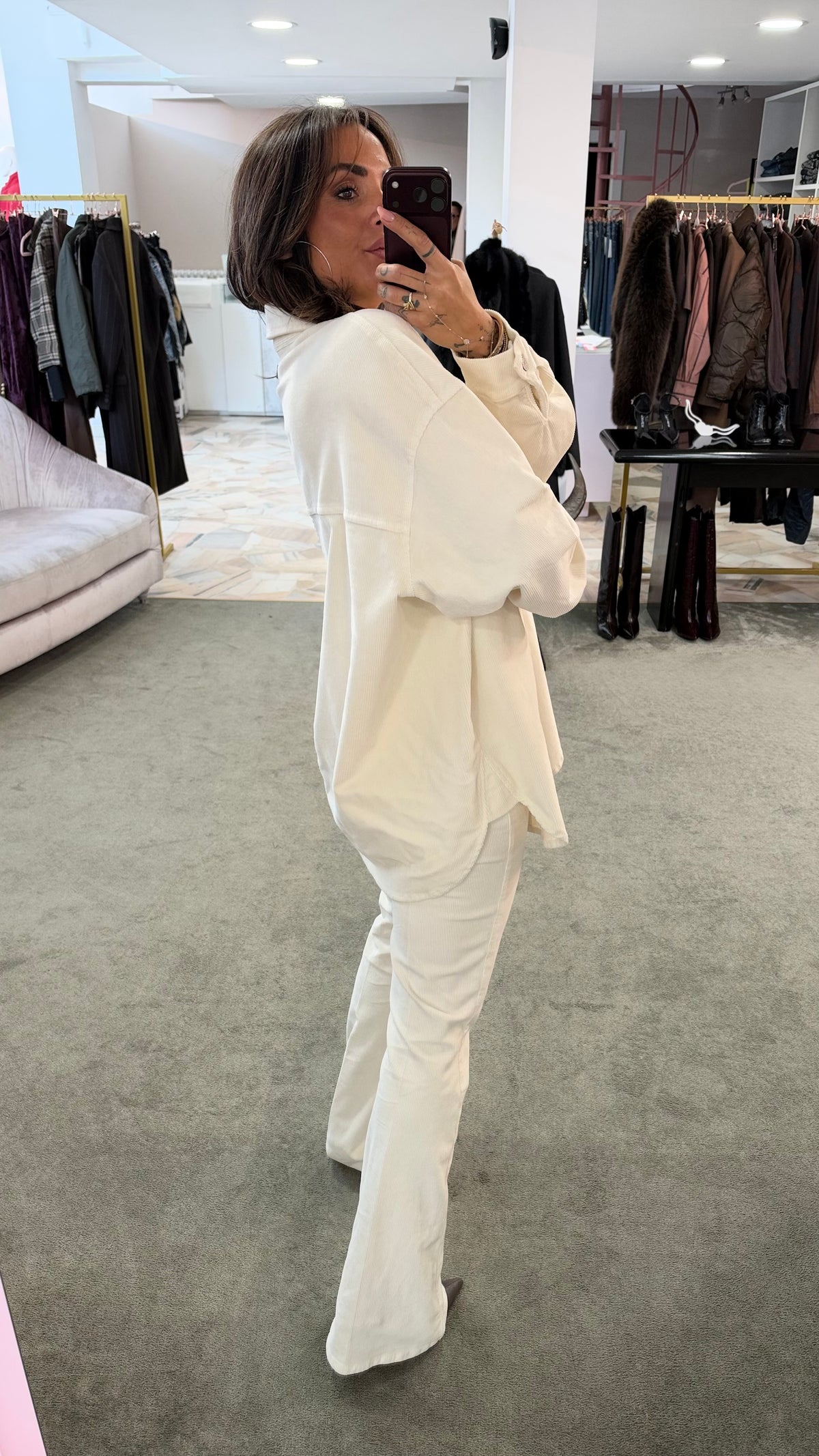 Pantaloni flare in velluto a costine fr