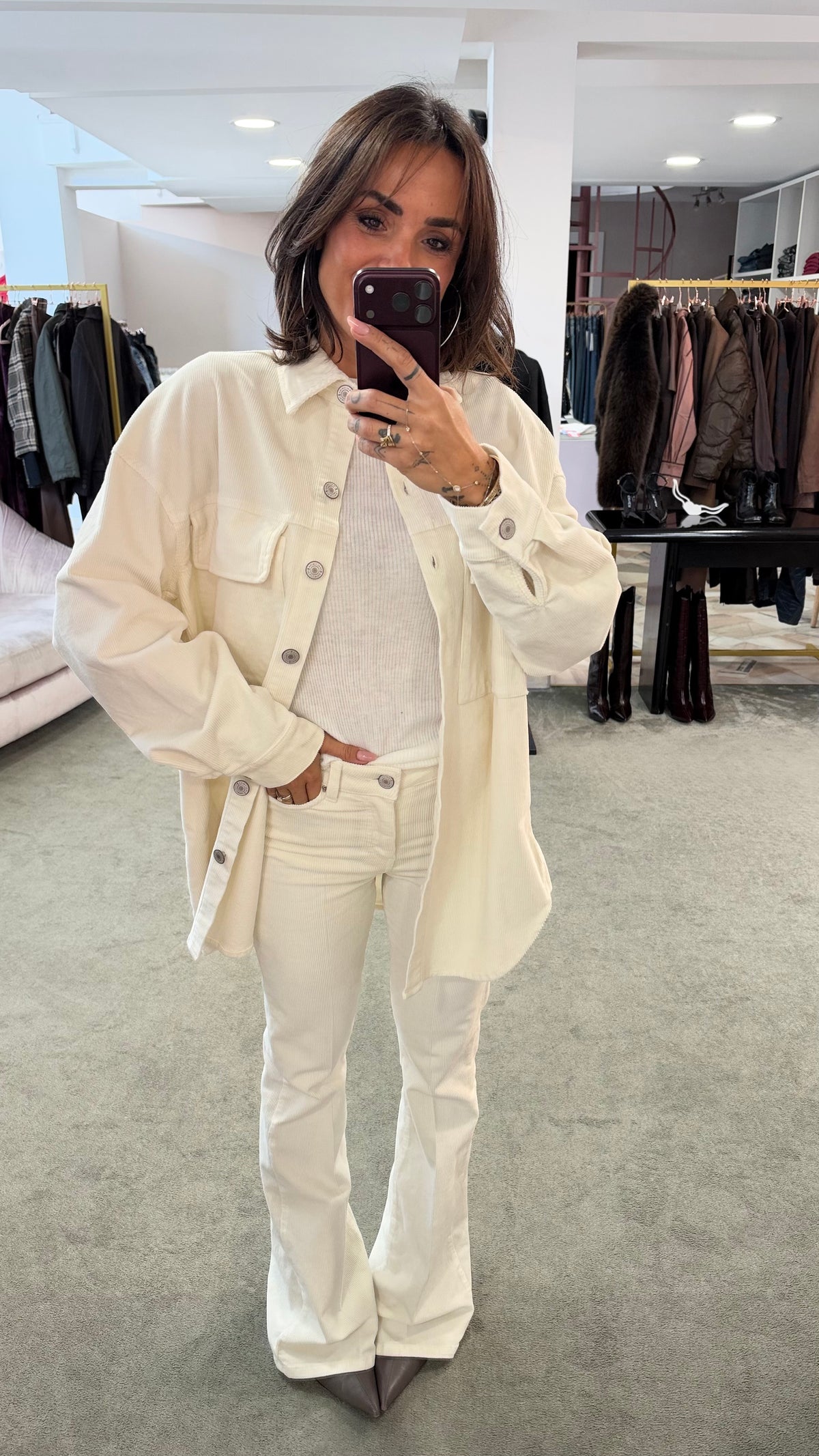 Pantaloni flare in velluto a costine fr