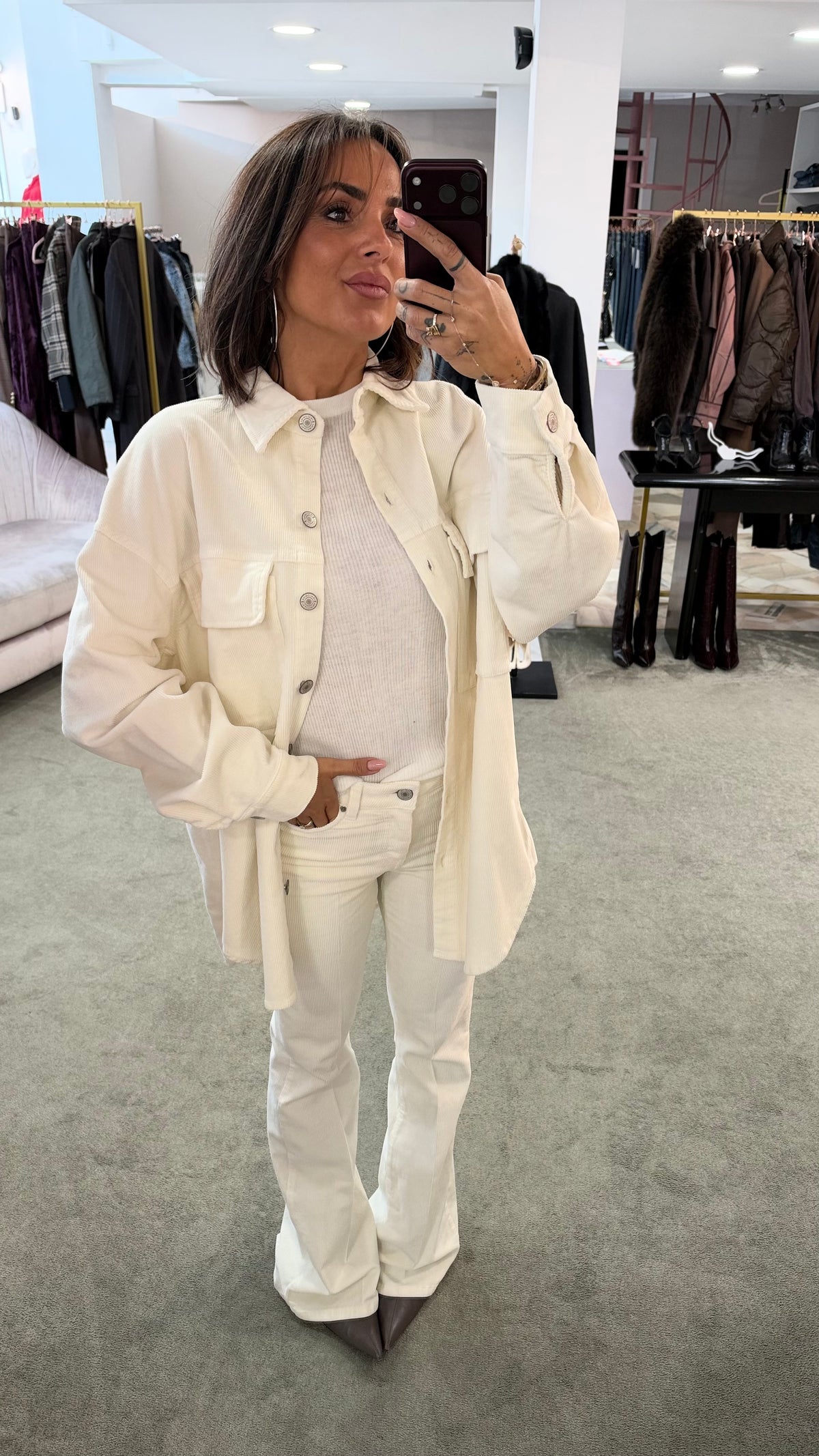 Pantaloni flare in velluto a costine fr
