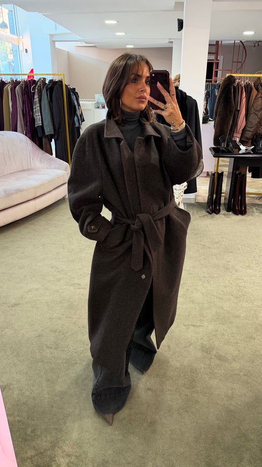 Cappotto loden spigato marrone e nero Marsem