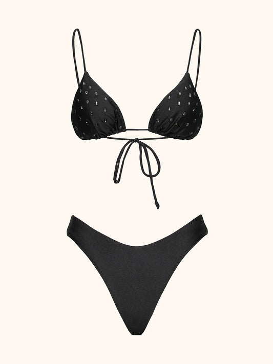 Bikini triangolo nero crystal Me Fui