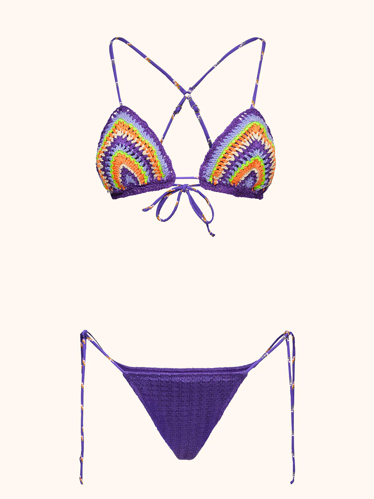Bikini triangolo viola crochet Me Fui
