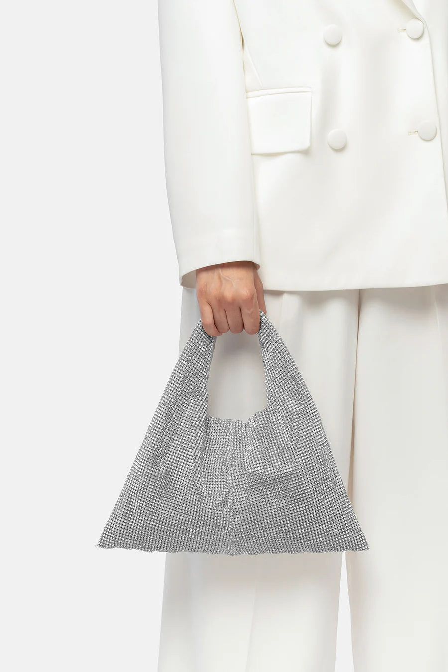 Borsa parks argento con cristalli