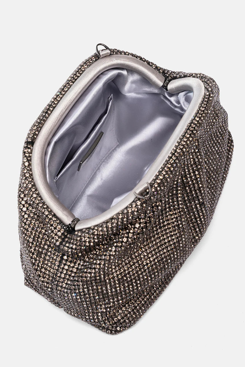 Borsa clutch petra grigia crystal