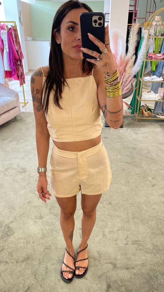 Set top e shorts nude