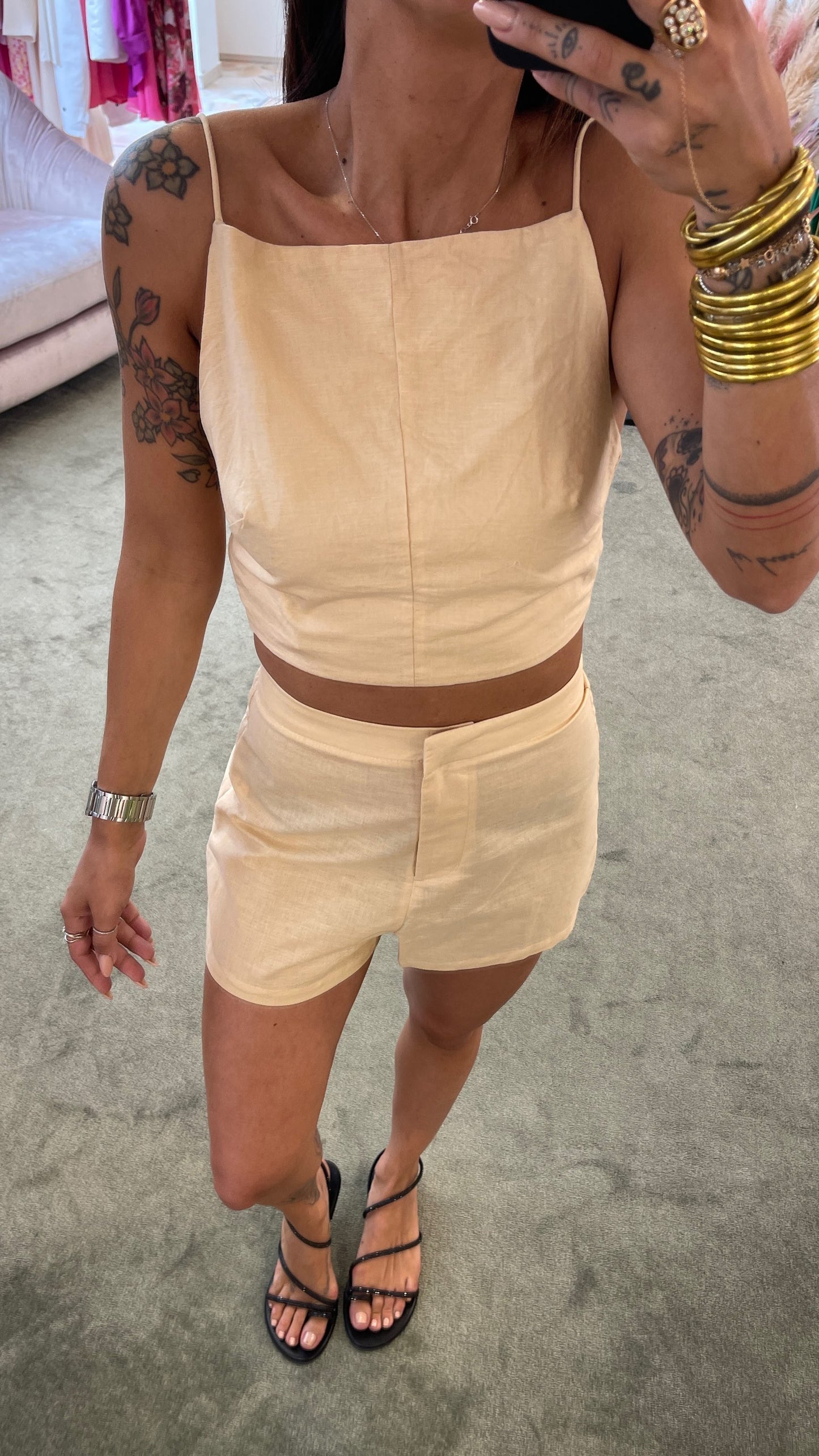 Set top e shorts nude